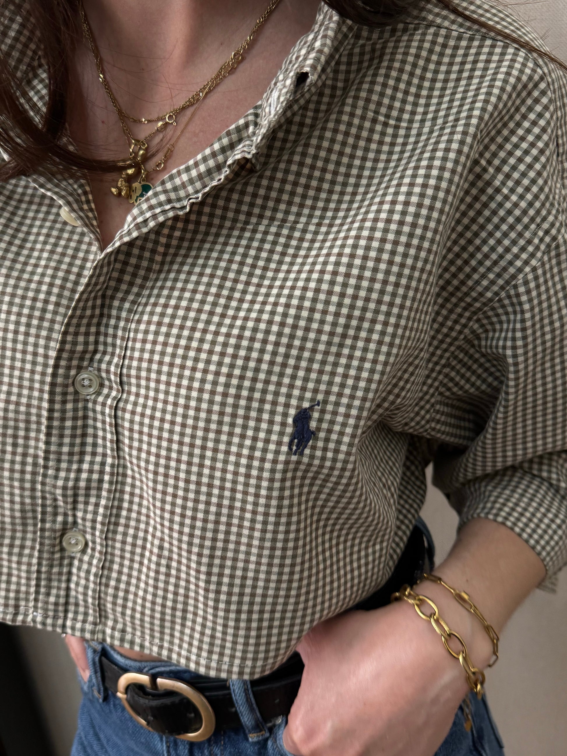 Crop Top Camicia Vintage Ralph Lauren (Taglia Unica)