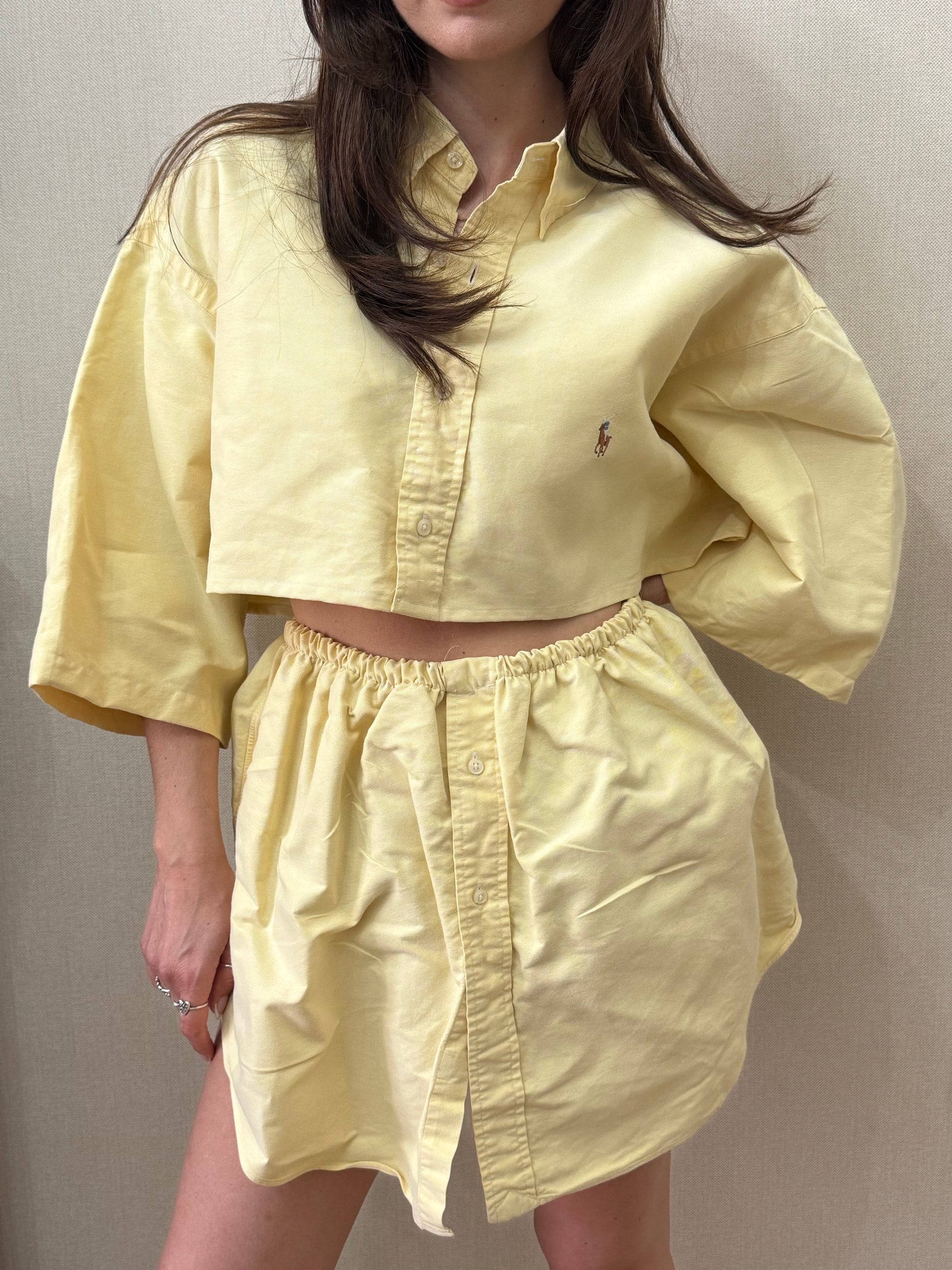 Crop Top Camicia Vintage Ralph Lauren (Taglia Unica)