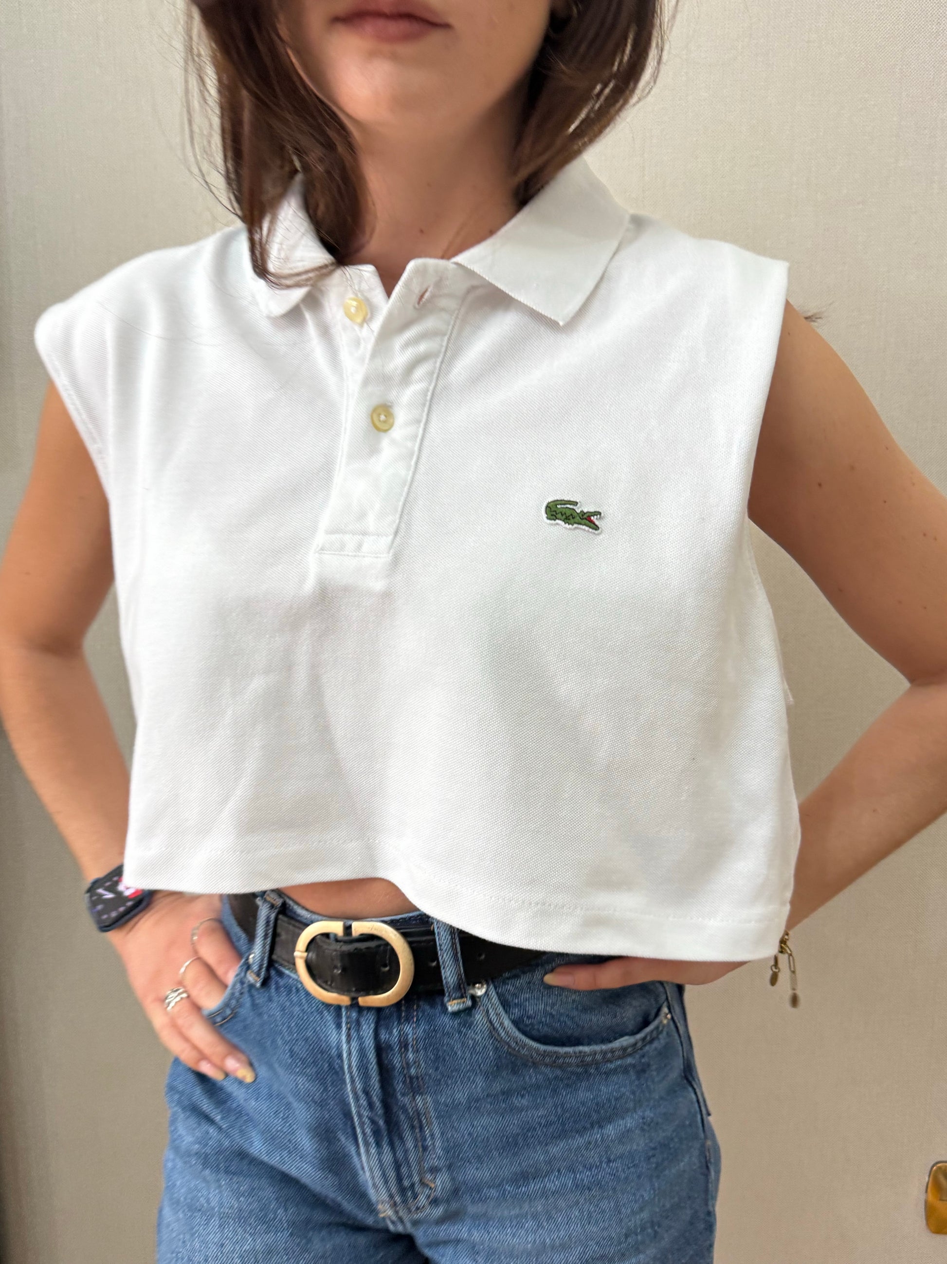 Crop Polo Vintage Lacoste (Taglia Unica)
