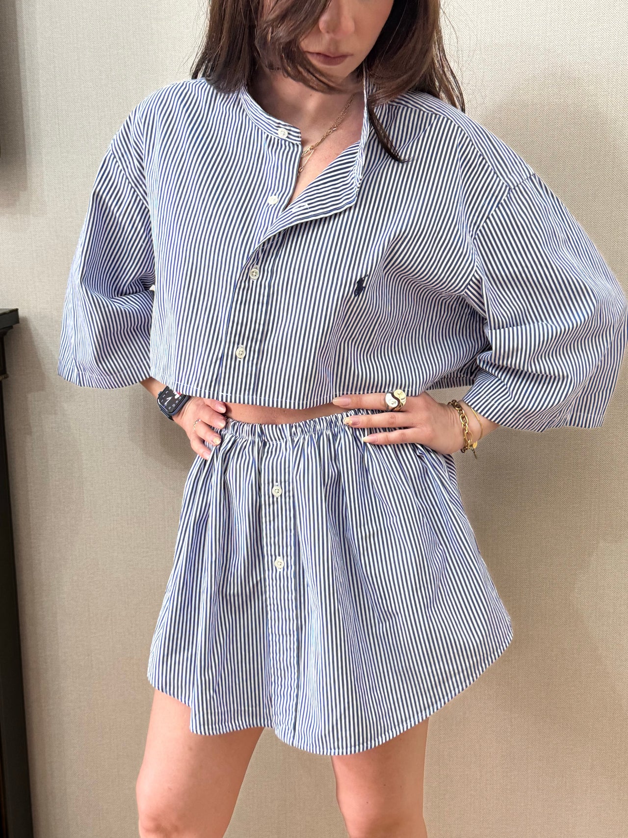 Crop Top Camicia Vintage Ralph Lauren (Taglia Unica)