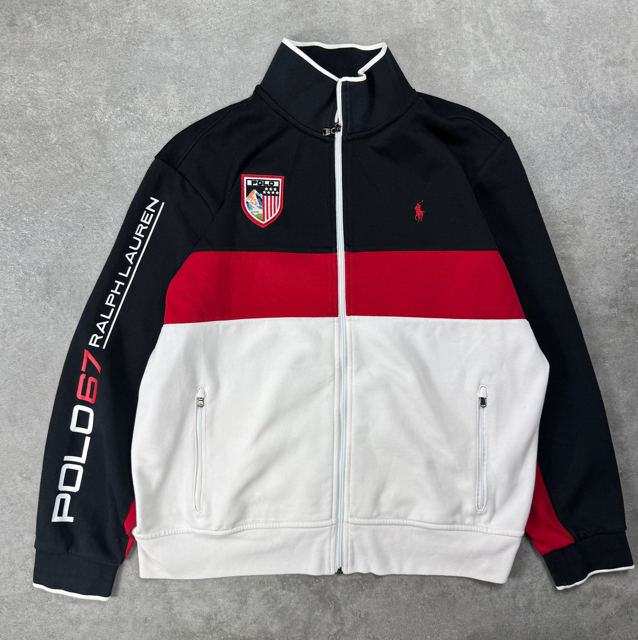 Felpa Full Zip Vintage Ralph Lauren Polo-67 (XL) RARA