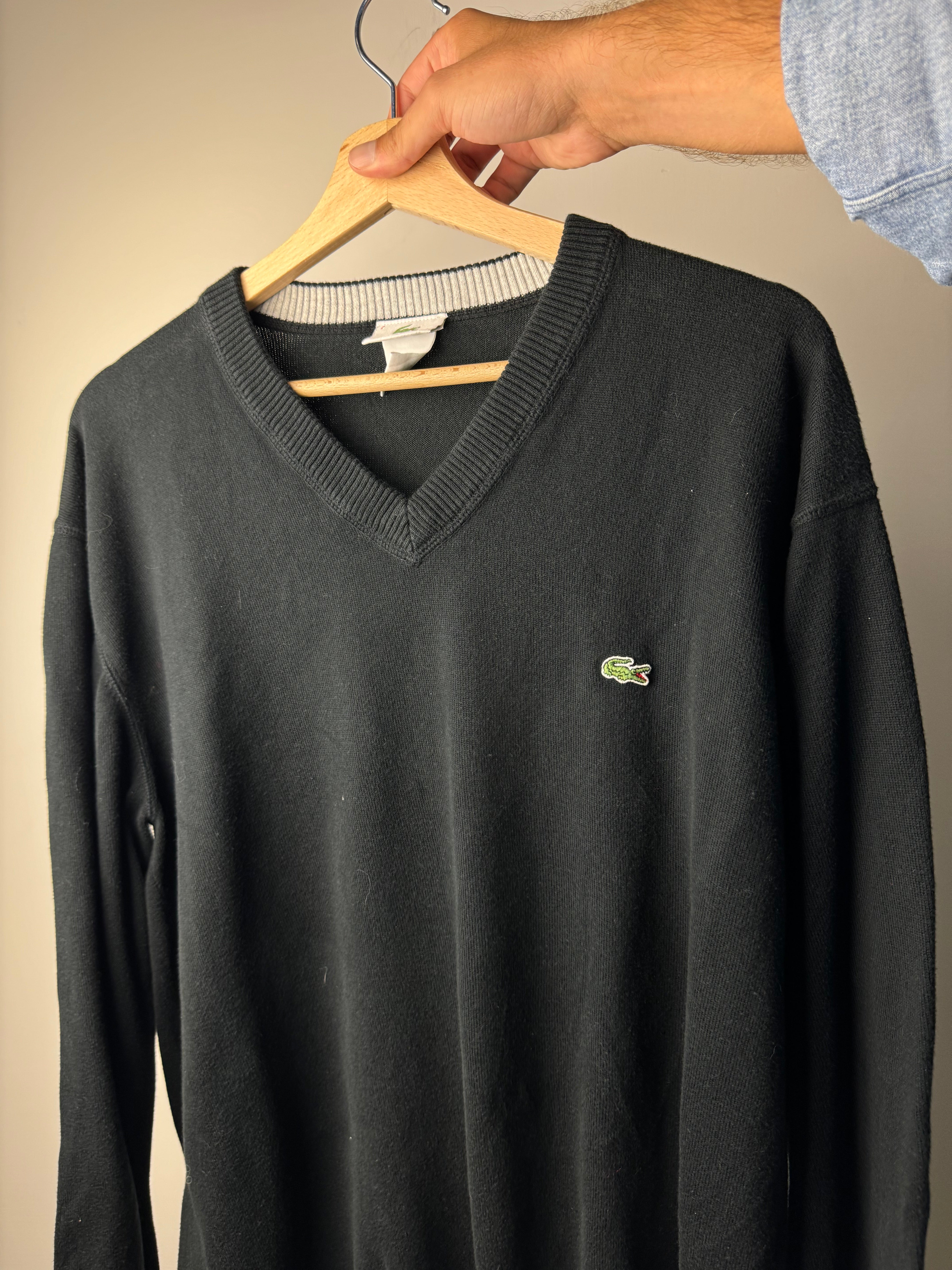 Maglioncino Lacoste Nero scollo a V - XL