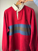 Polo Rugby Ralph Lauren rossa con tripla banda - XL