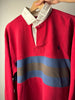 Polo Rugby Ralph Lauren rossa con tripla banda - XL