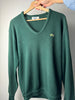 Maglione scollo a V Lacoste Verde - L