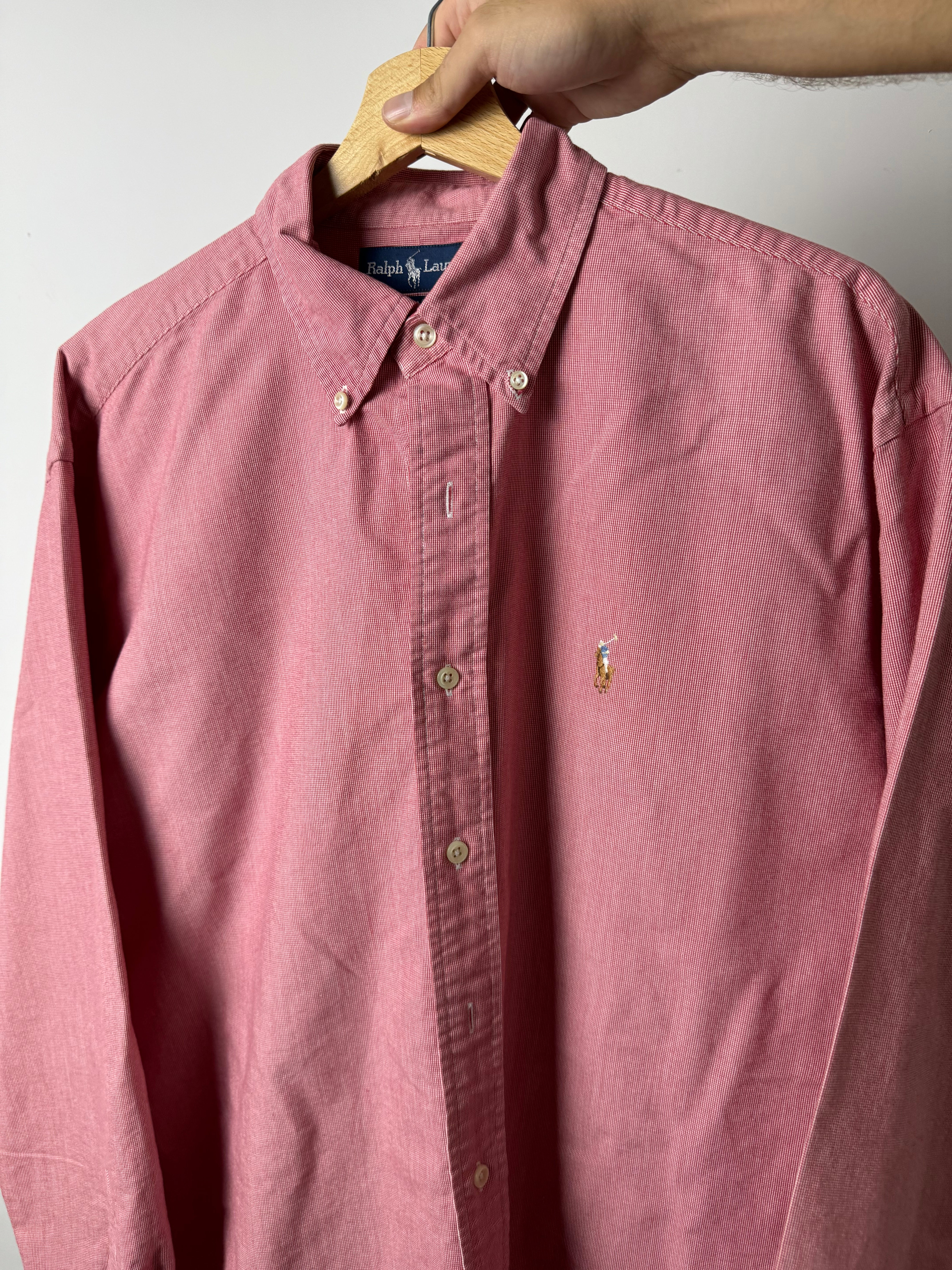 Camicia Ralph Lauren a righino sottile rosso - L/XL