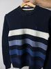 Maglione Ralph Lauren blu a riga bianca e azzurra - S