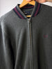 Full Zip Fred Perry grigio e borgogna - L