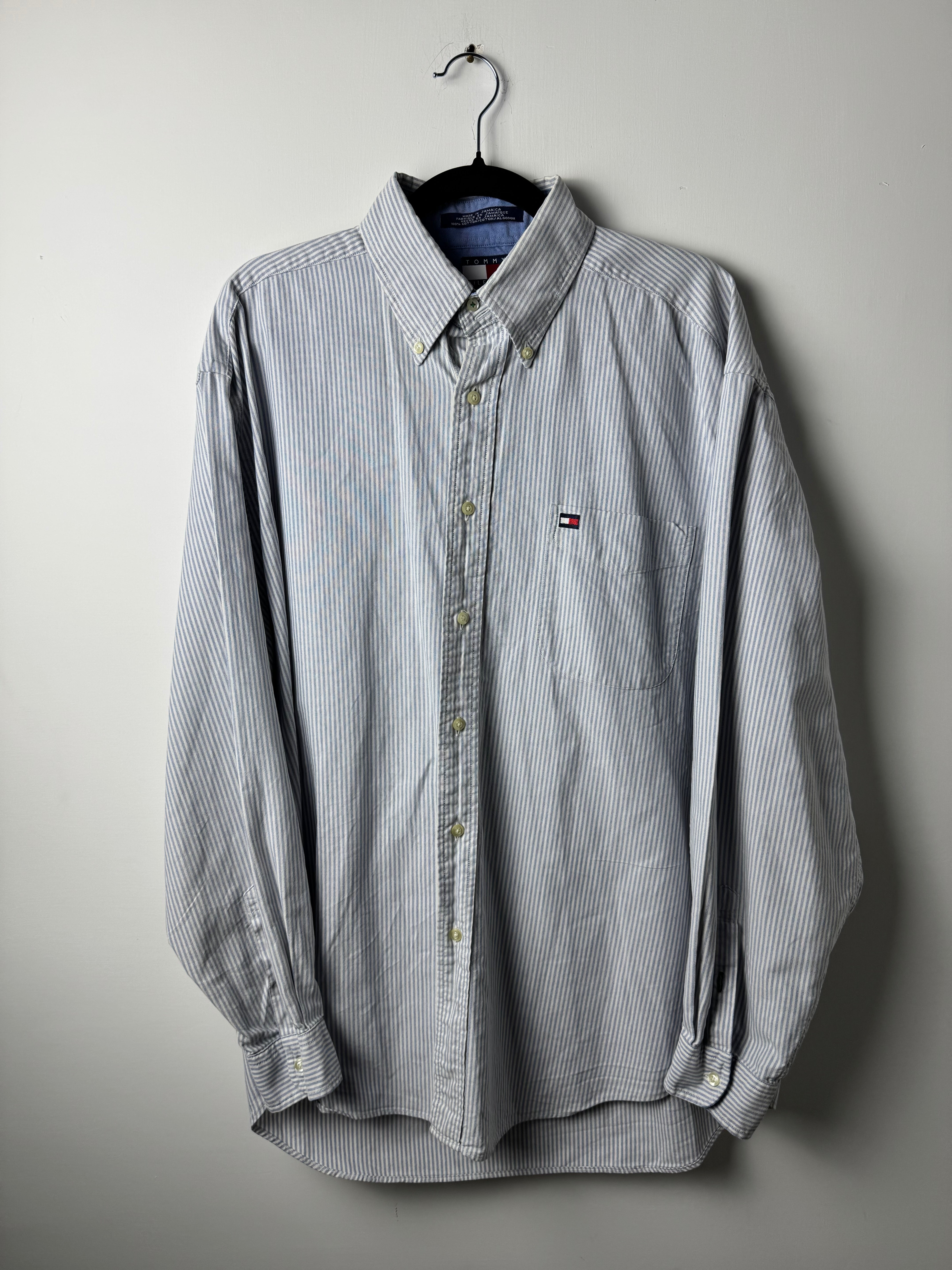 Camicia Tommy Hilfiger a riga azzurra - L