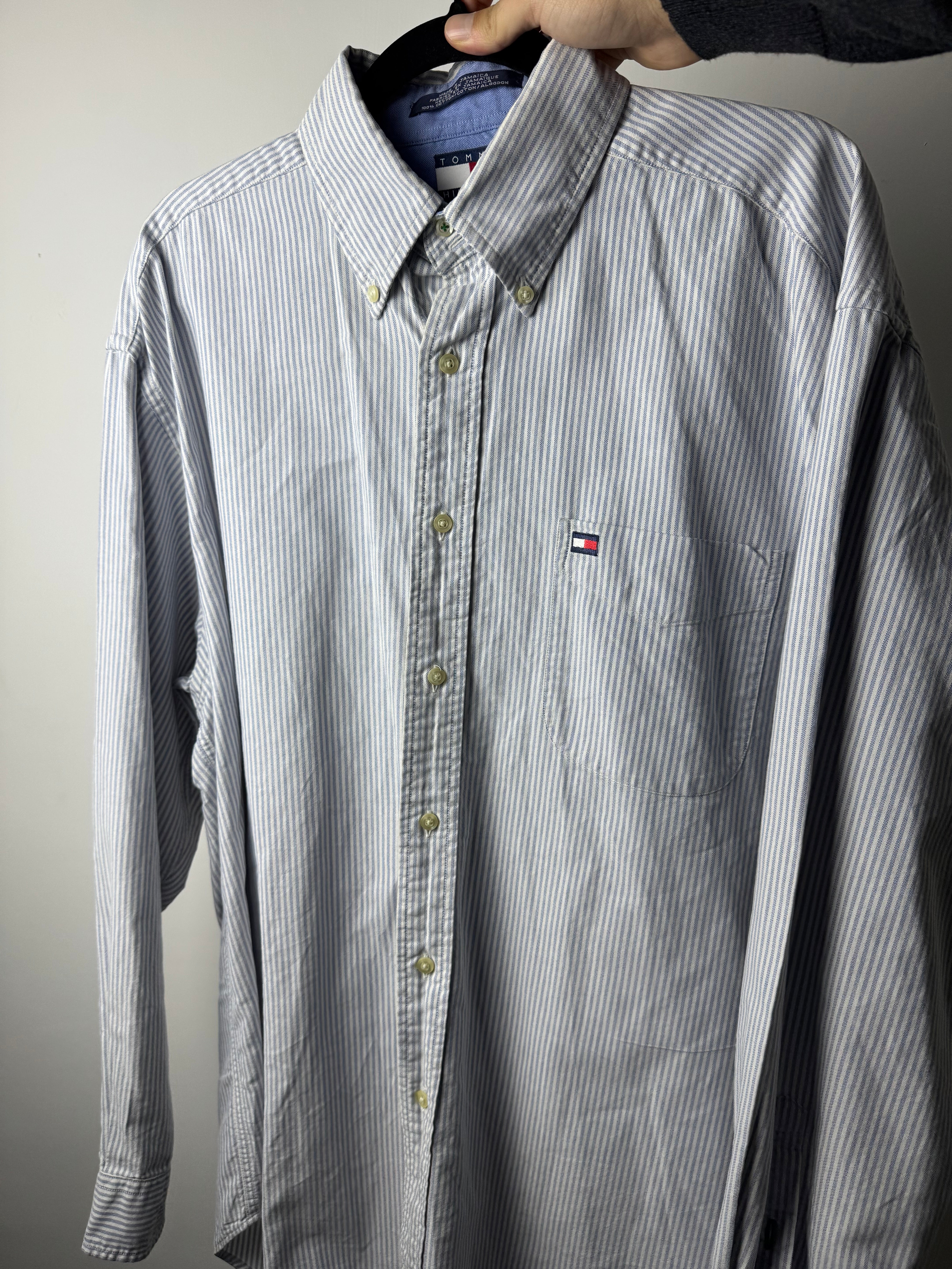 Camicia Tommy Hilfiger a riga azzurra - L