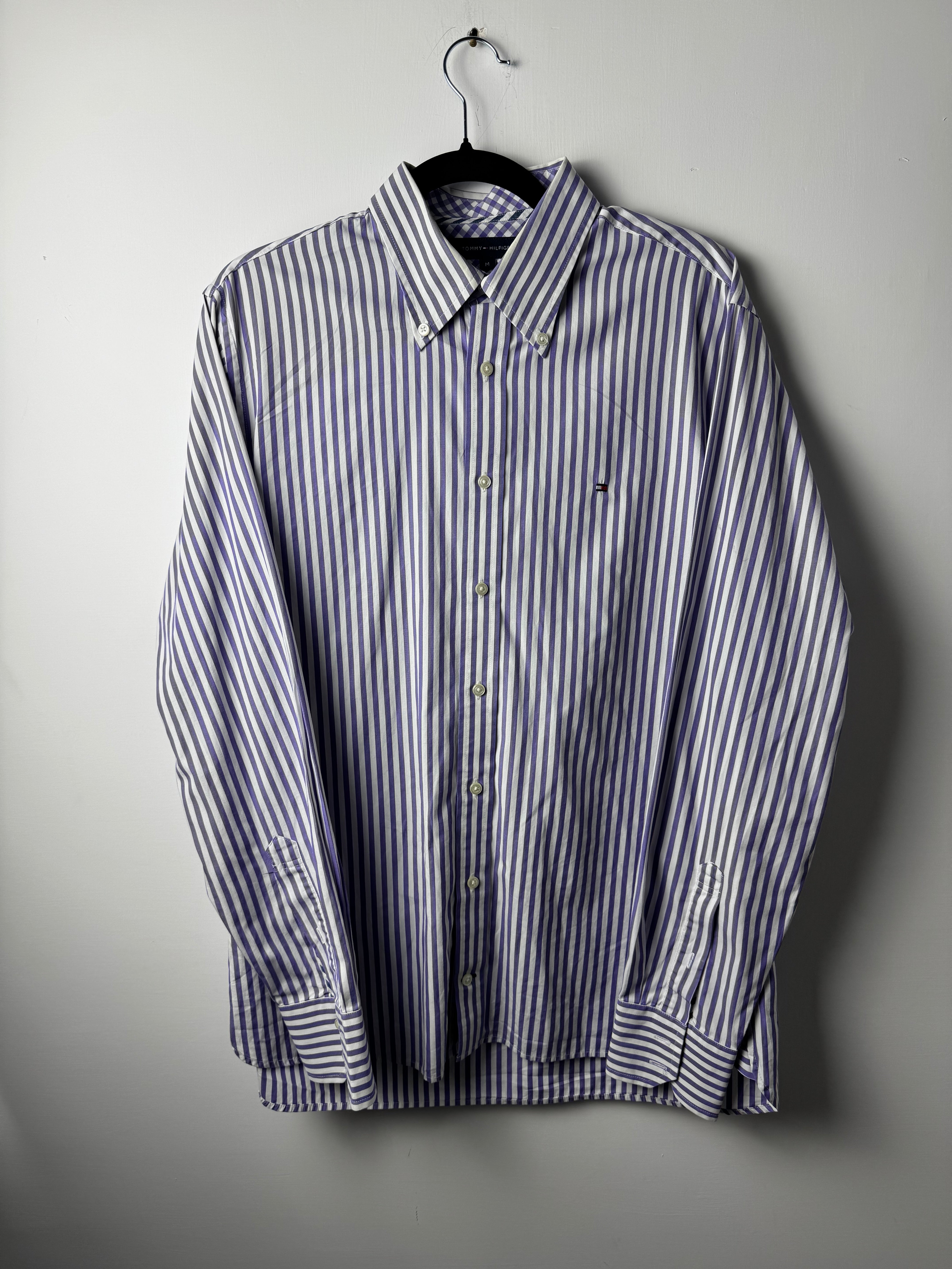 Camicia Tommy Hilfiger a riga viola - M