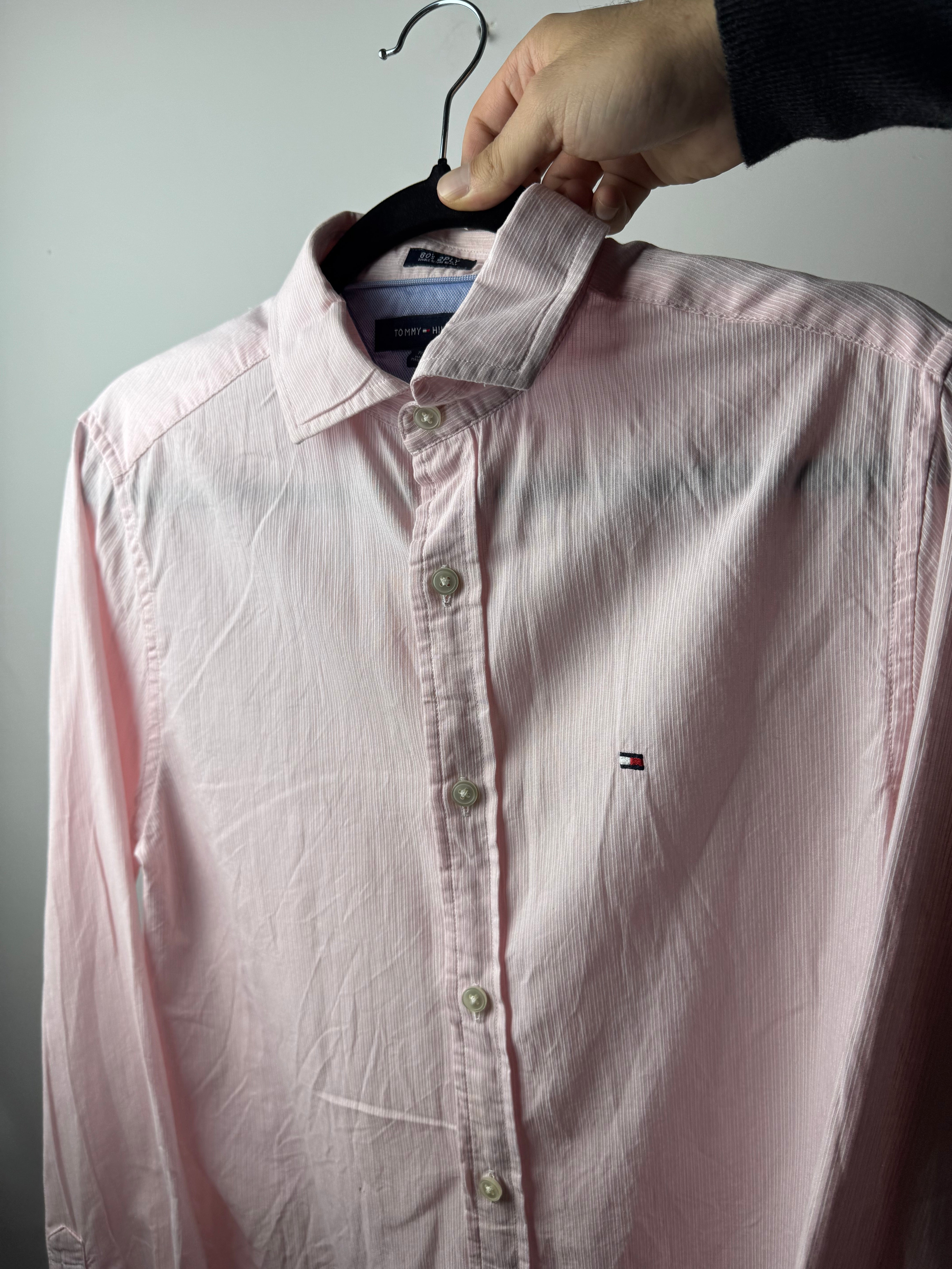 Camicia Tommy Hilfiger Rosa a righino - XS Donna