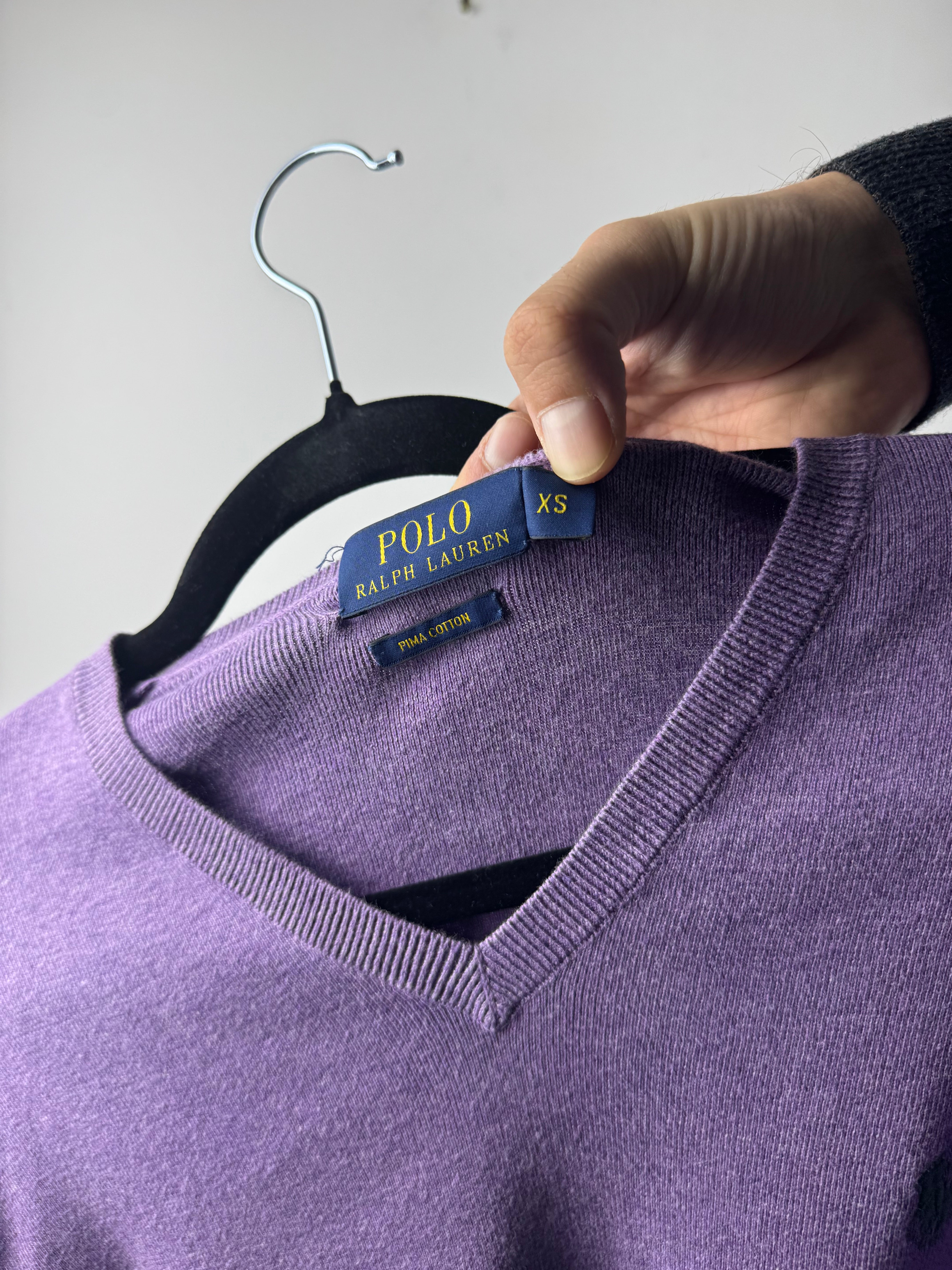 Maglione scollo a V Ralph Lauren Viola - XS