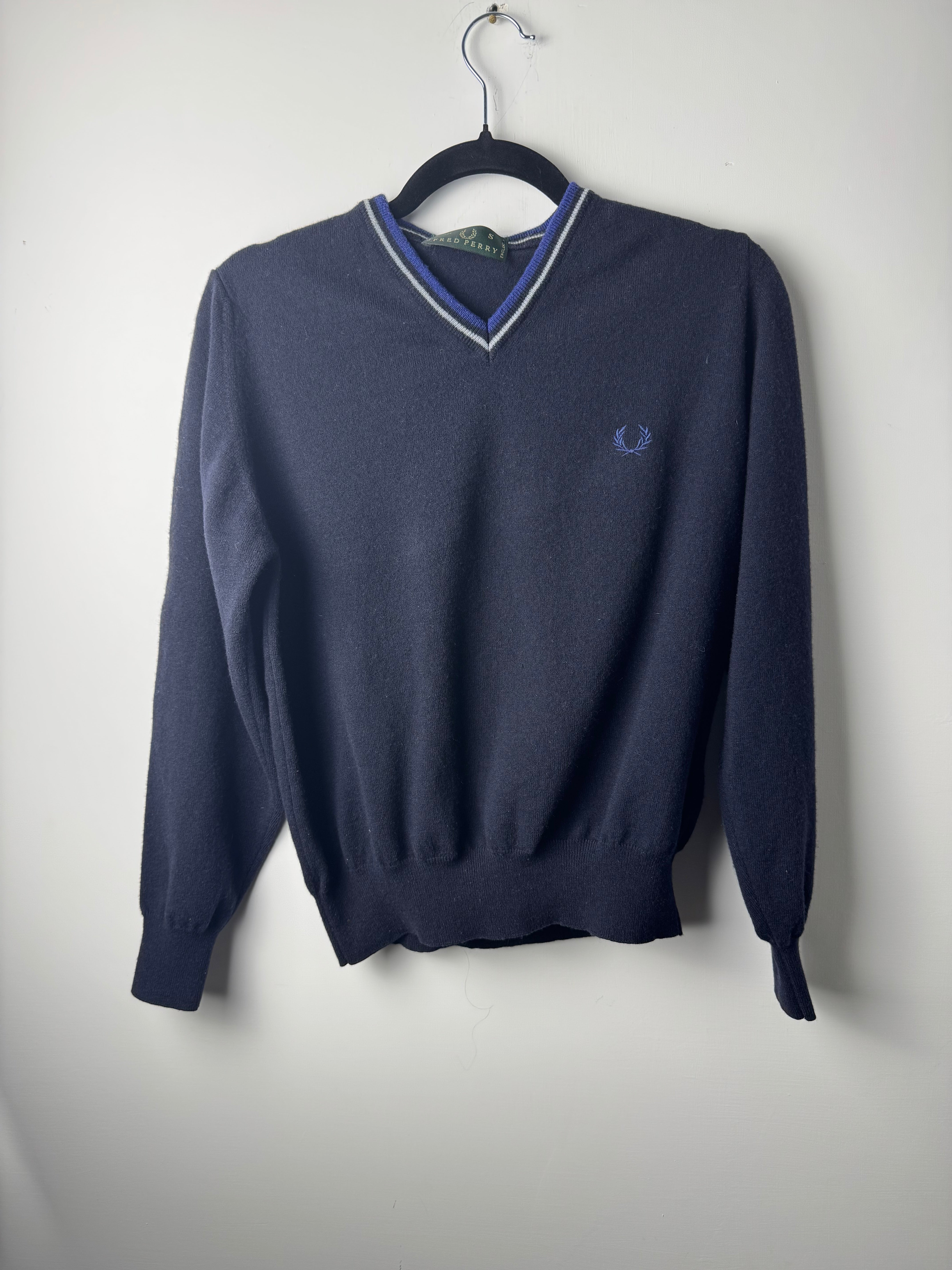 Maglione scollo a V Fred Perry Nero - S