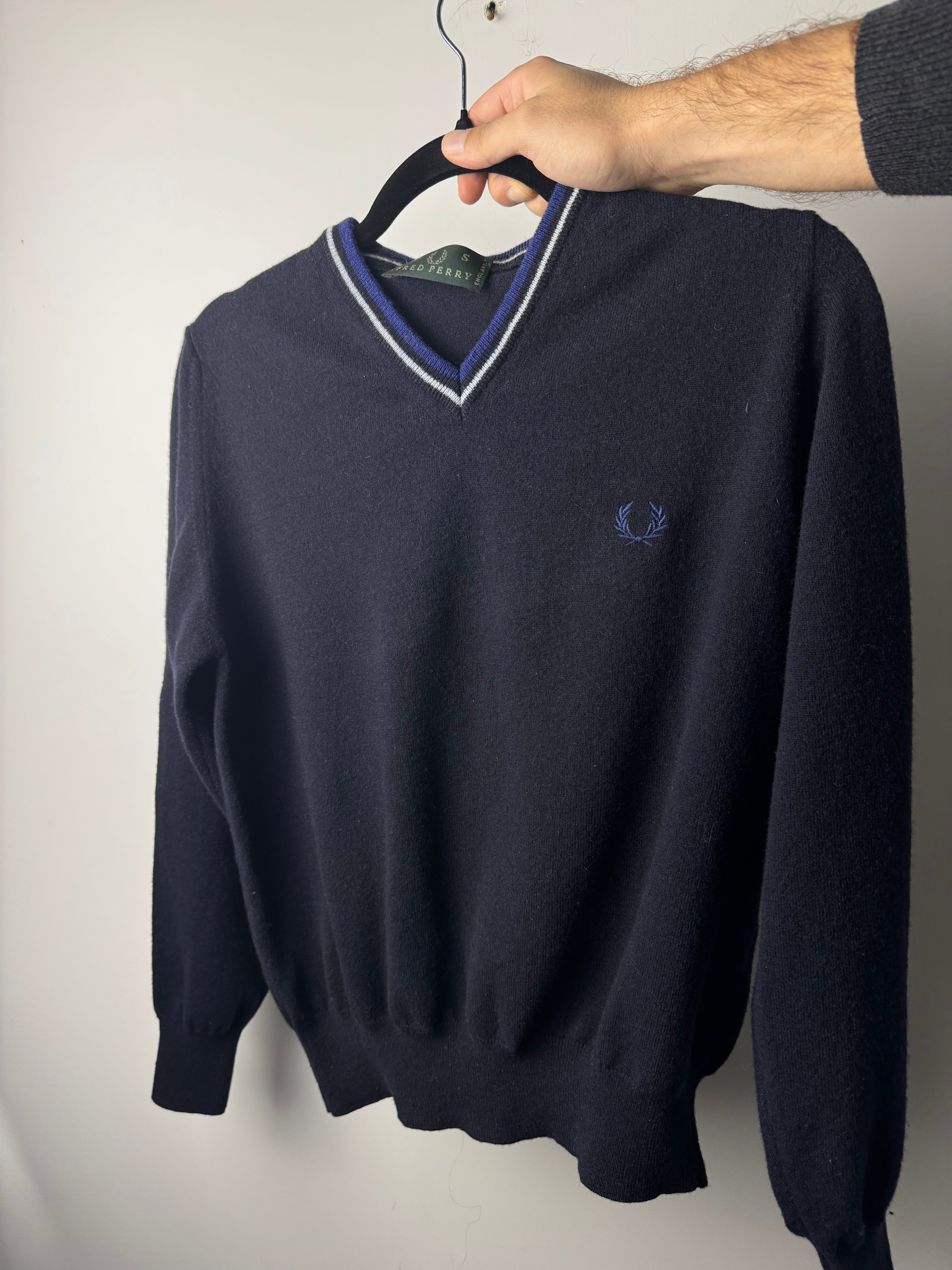 Maglione scollo a V Fred Perry Nero - S