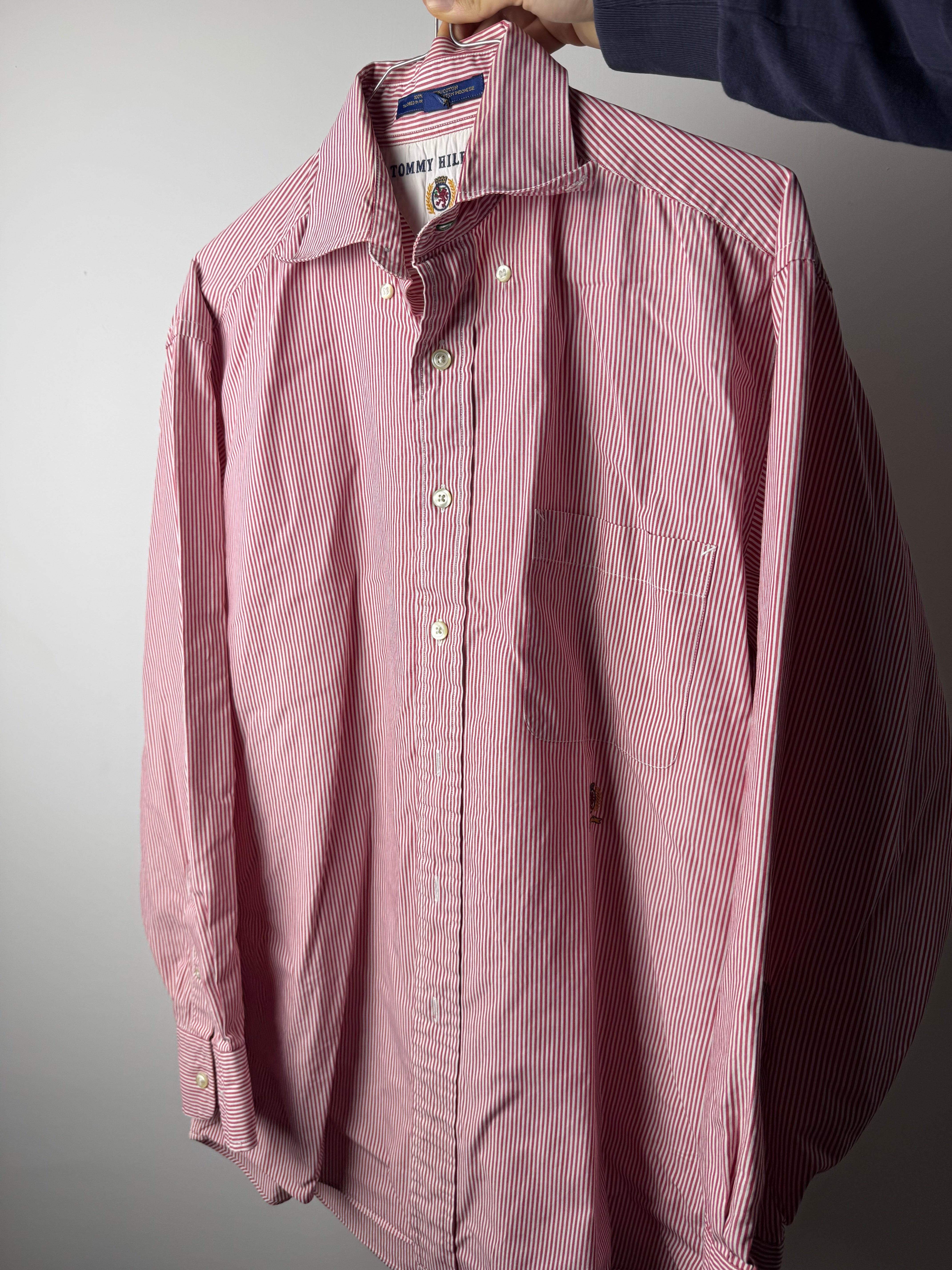 Camicia Tommy Hilfiger a riga rossa - M