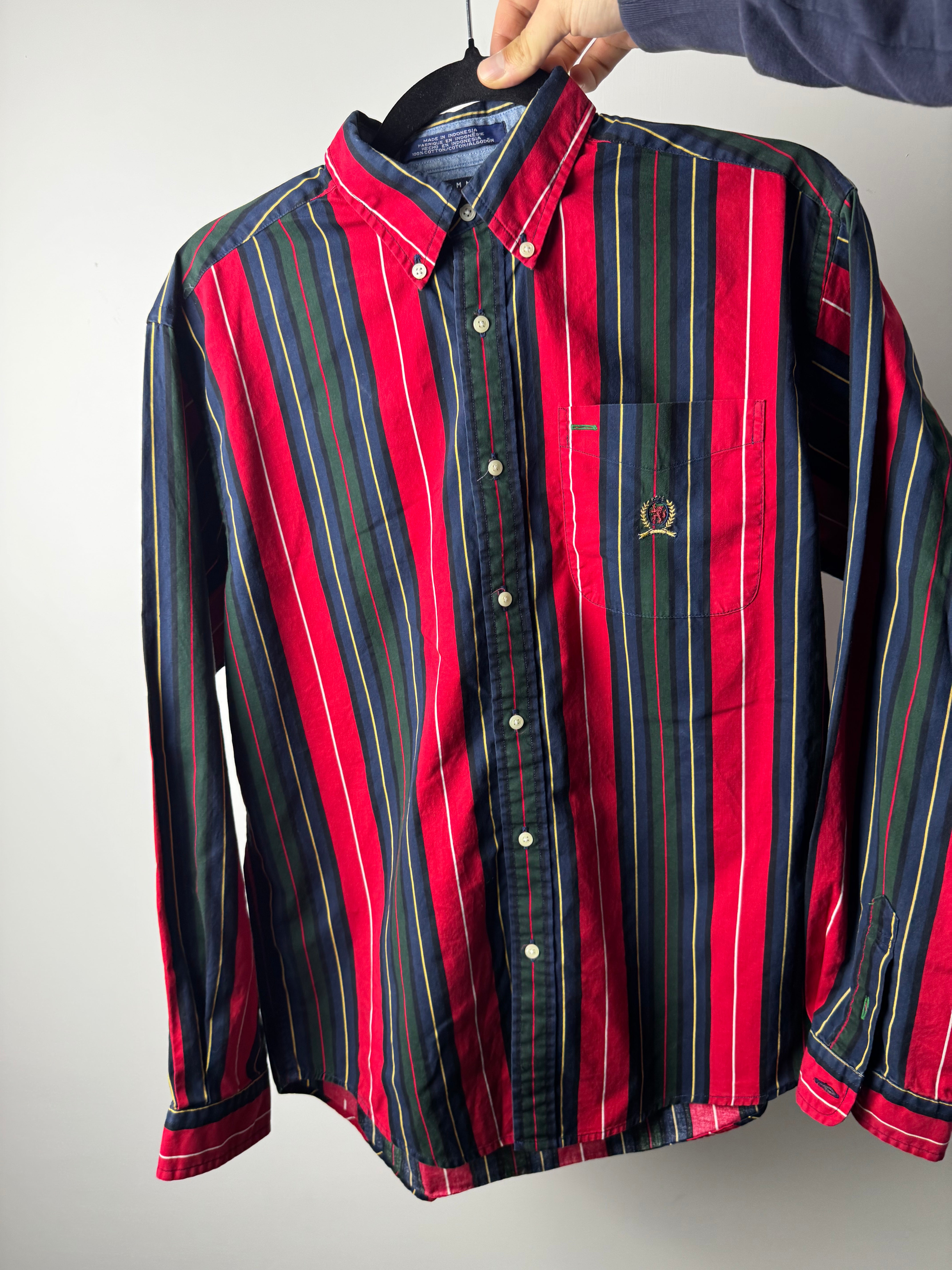 Camicia Tommy Hilfiger a riga rosso e nero - L