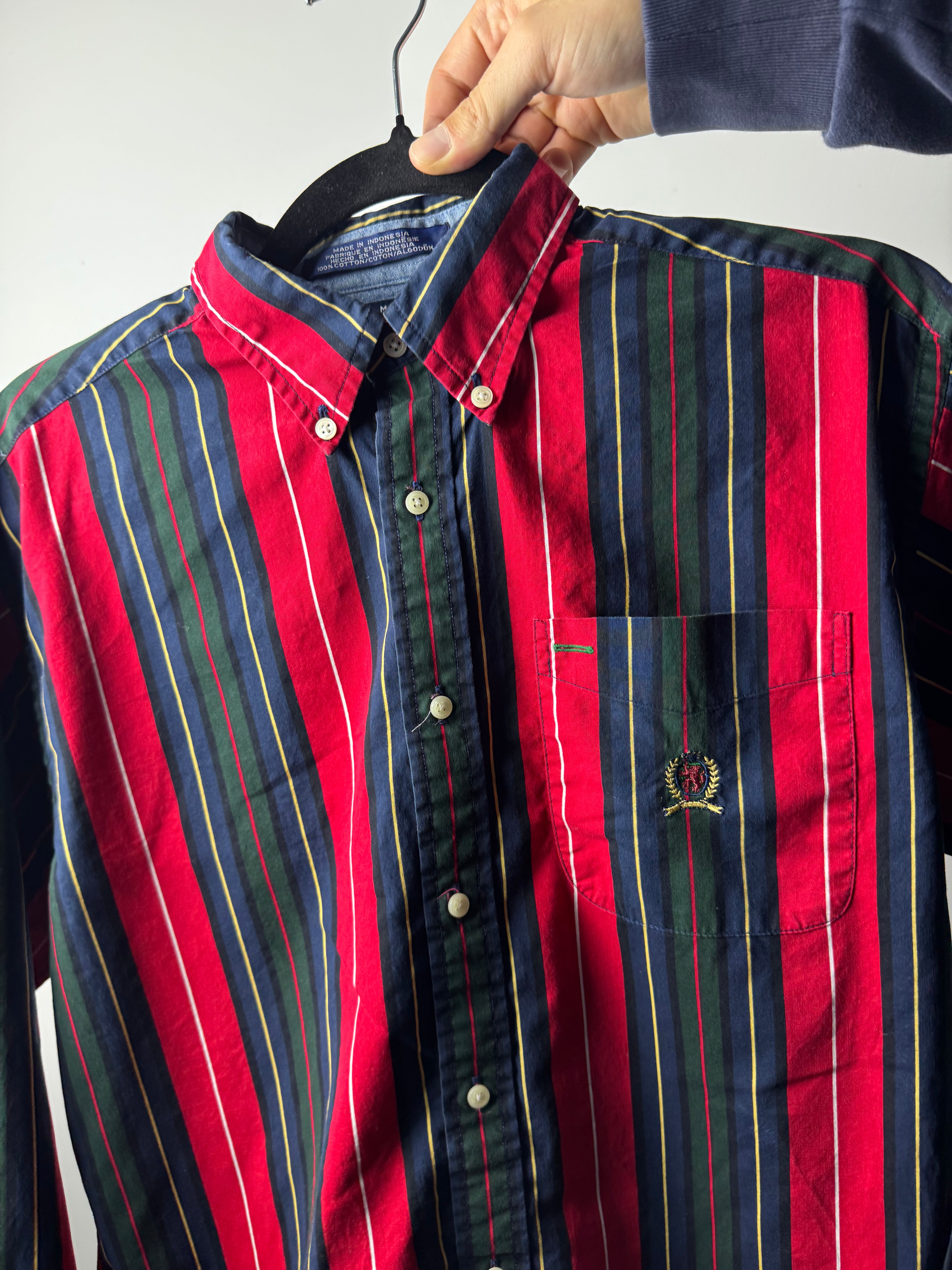 Camicia Tommy Hilfiger a riga rosso e nero - L