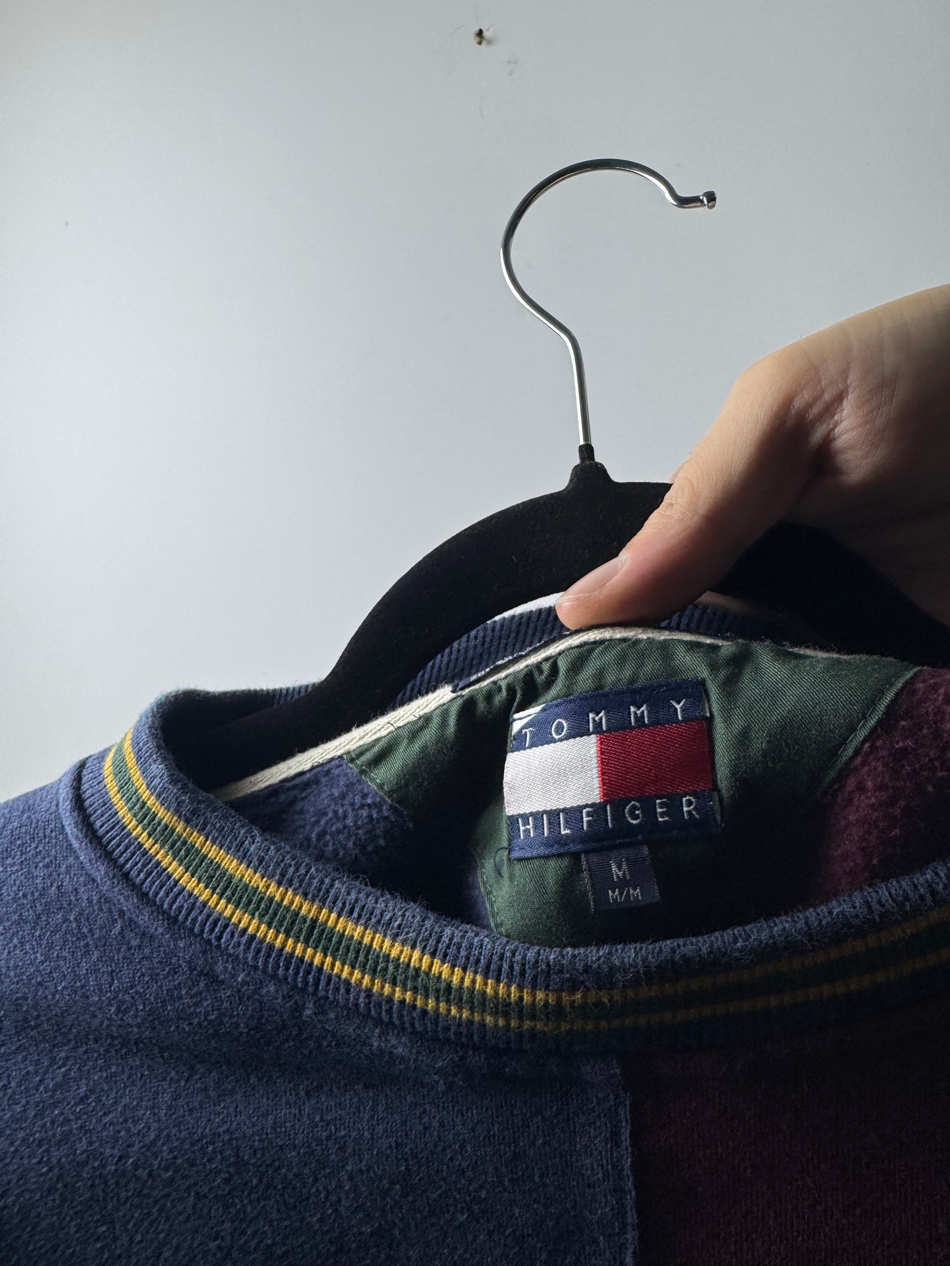 Felpa Vintage Tommy Hilfiger Rossa e blu - M