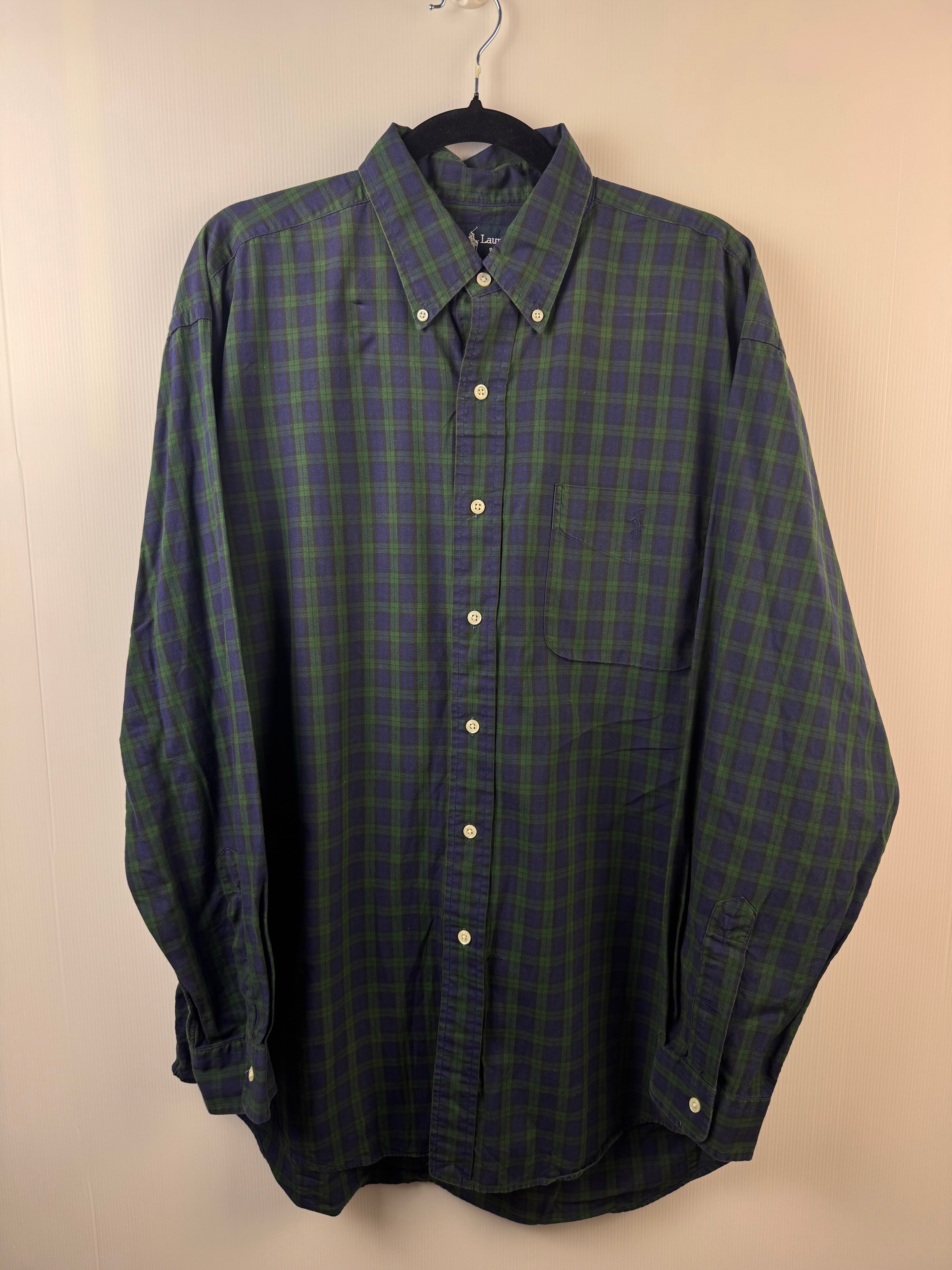 Camicia Ralph Lauren a quadretto verde e blu - L