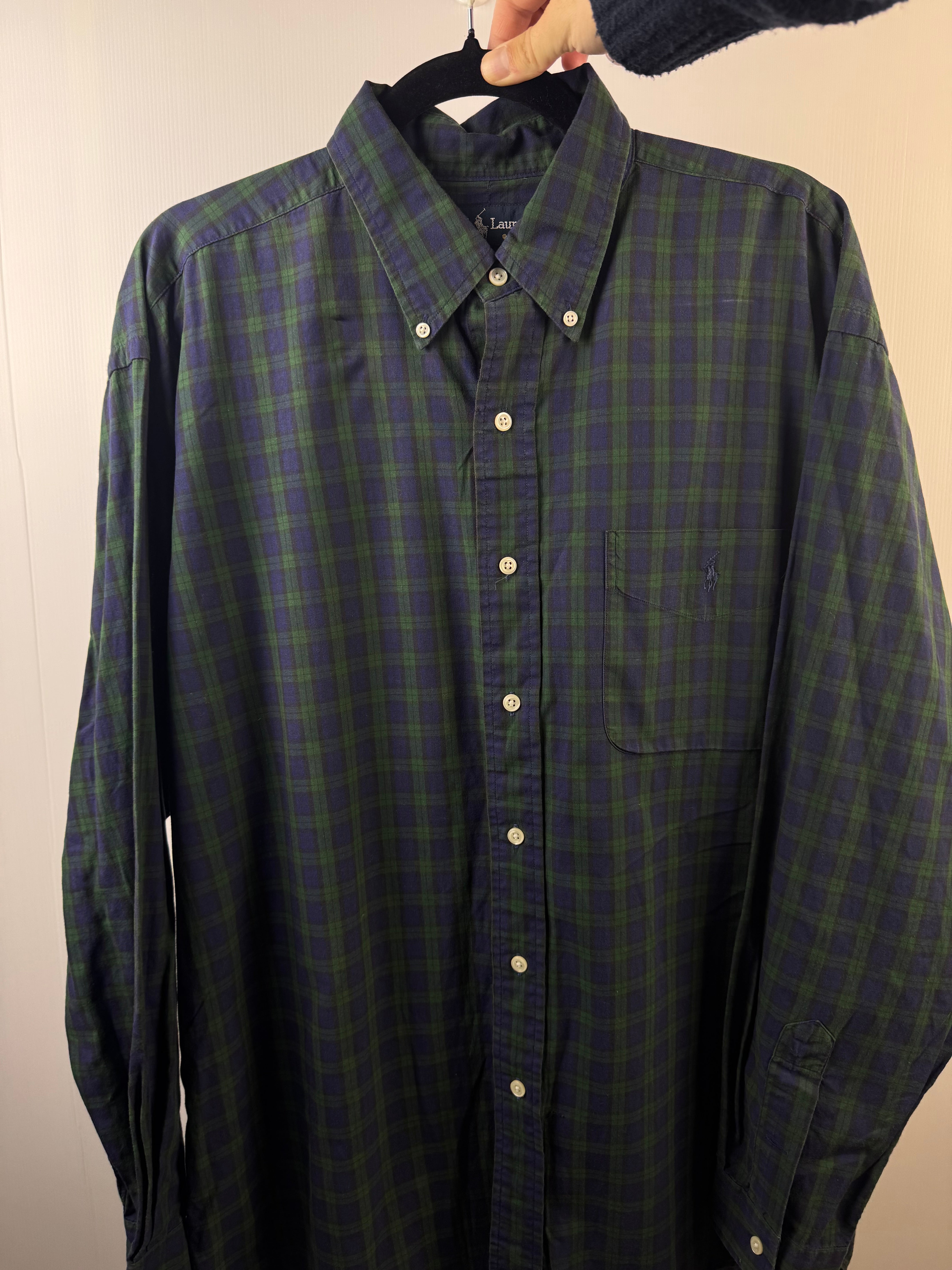 Camicia Ralph Lauren a quadretto verde e blu - L