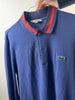 Polo Lacoste a manica lunga blu - XS