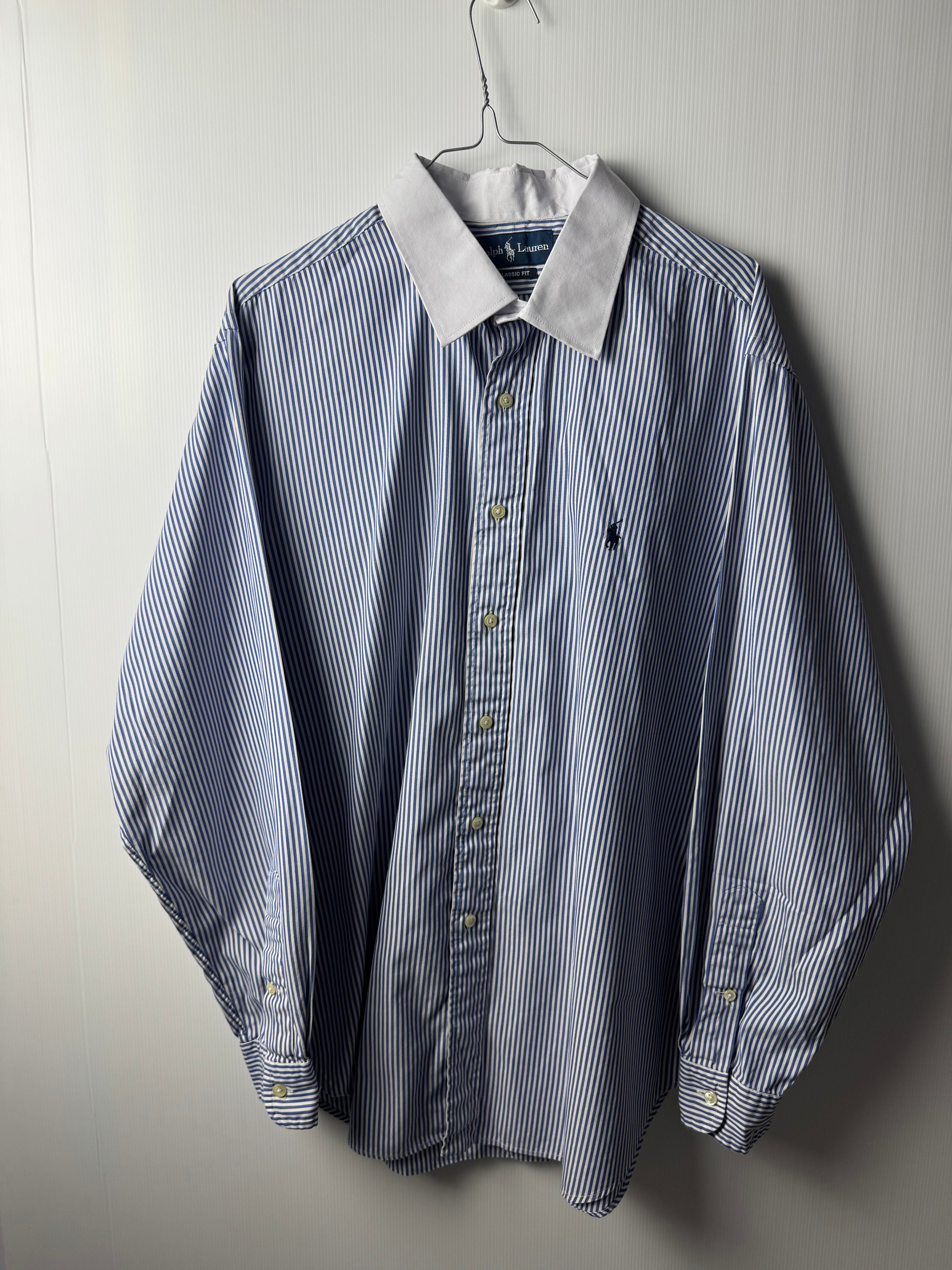 Camicia Ralph Lauren a riga blu - XL