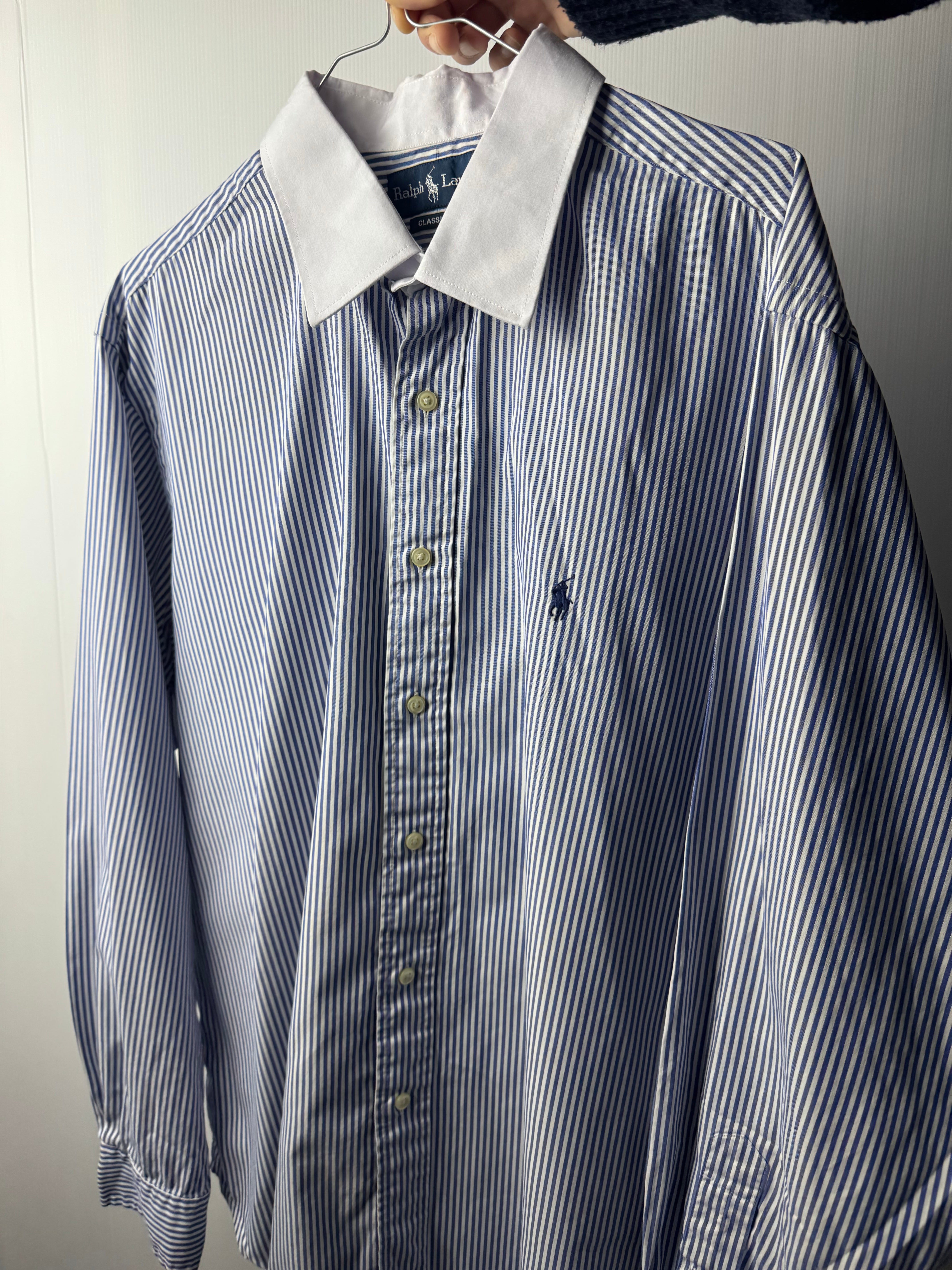 Camicia Ralph Lauren a riga blu - XL