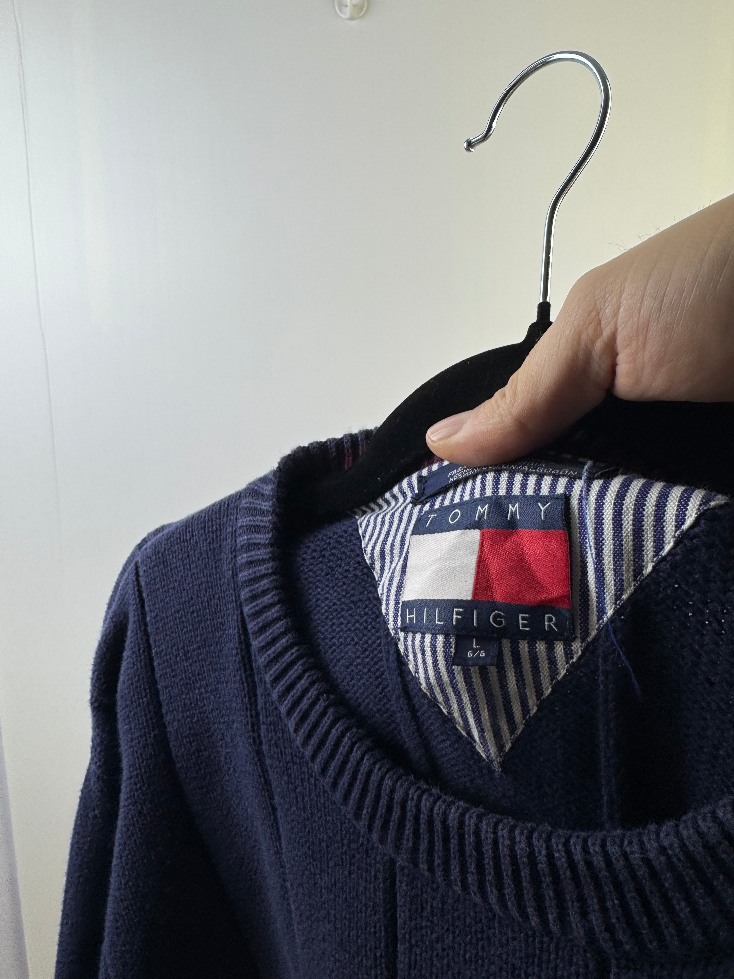 Maglione Tommy Hilfiger Blu a riga - L