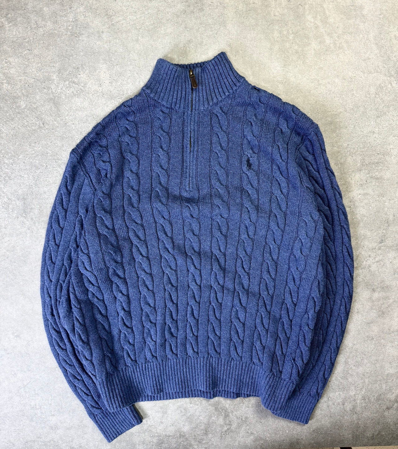 Maglione Vintage Ralph Lauren Cable Knit Half Zip (XL)