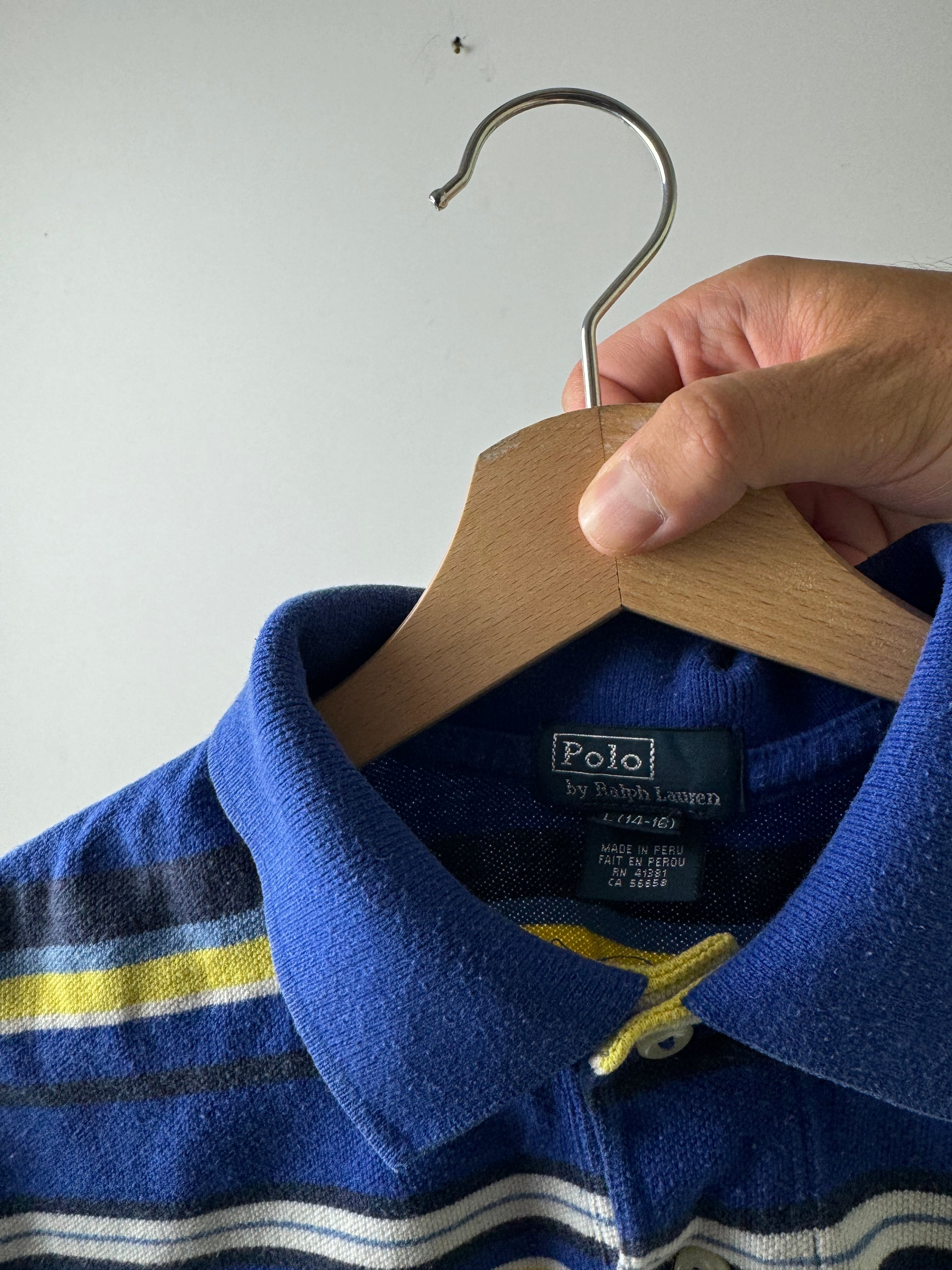 Polo Ralph Lauren a righe Gialle e Blu - XS - Barrique Vintage Shop