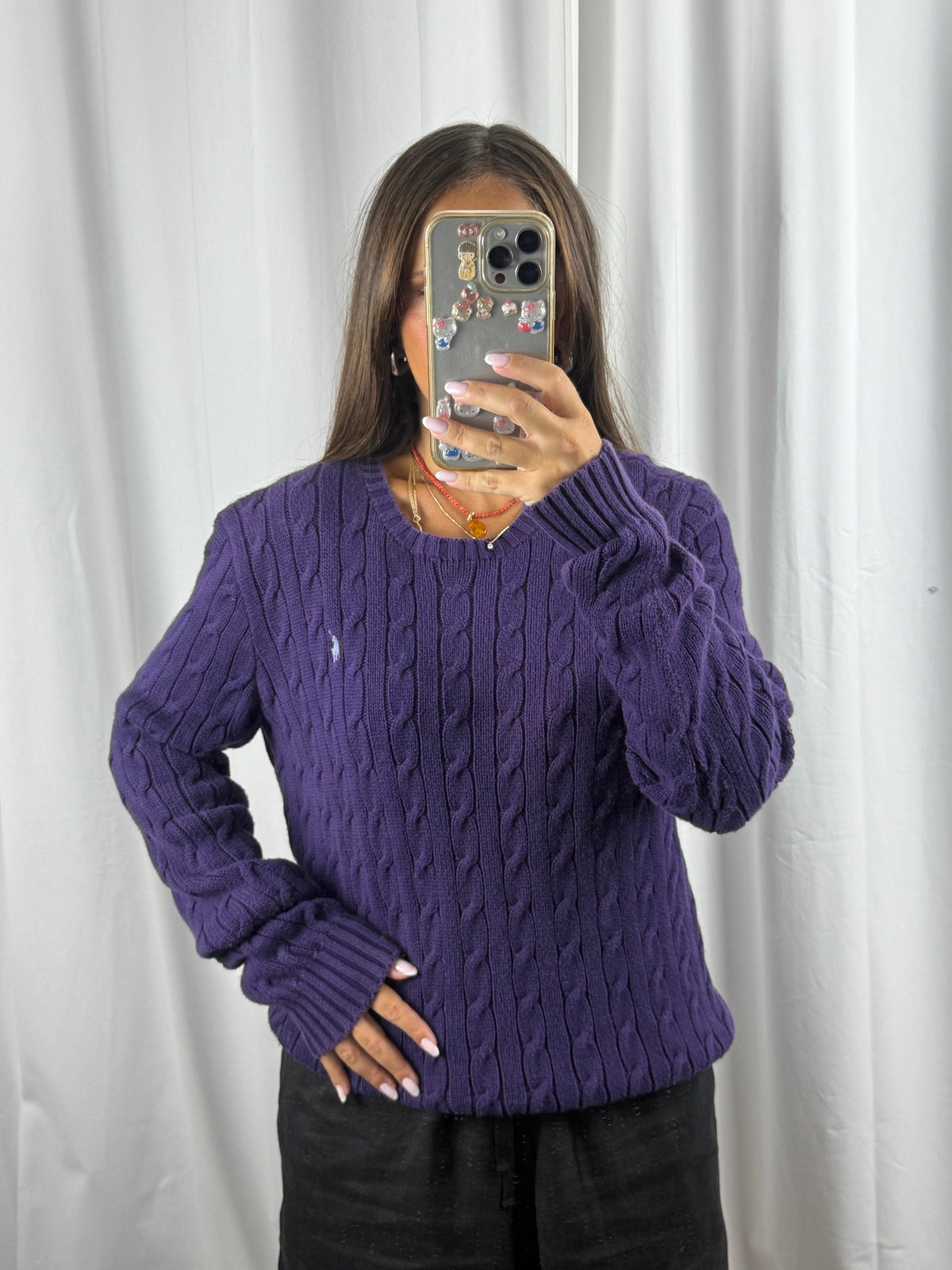 Ralph Lauren Vintage Cable Knit Sweater (Women's L)