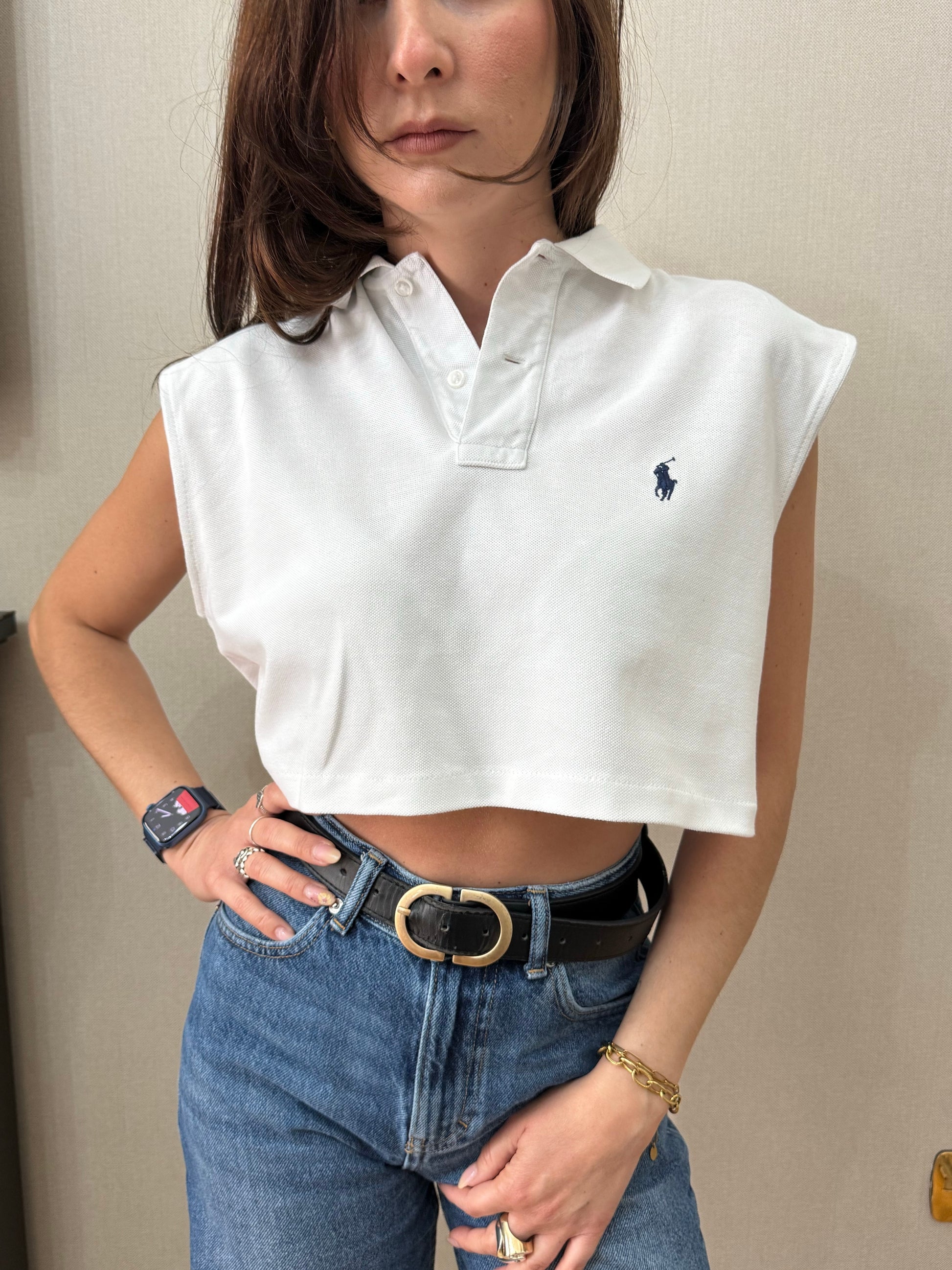 Crop Polo Vintage Ralph Lauren (Taglia Unica)