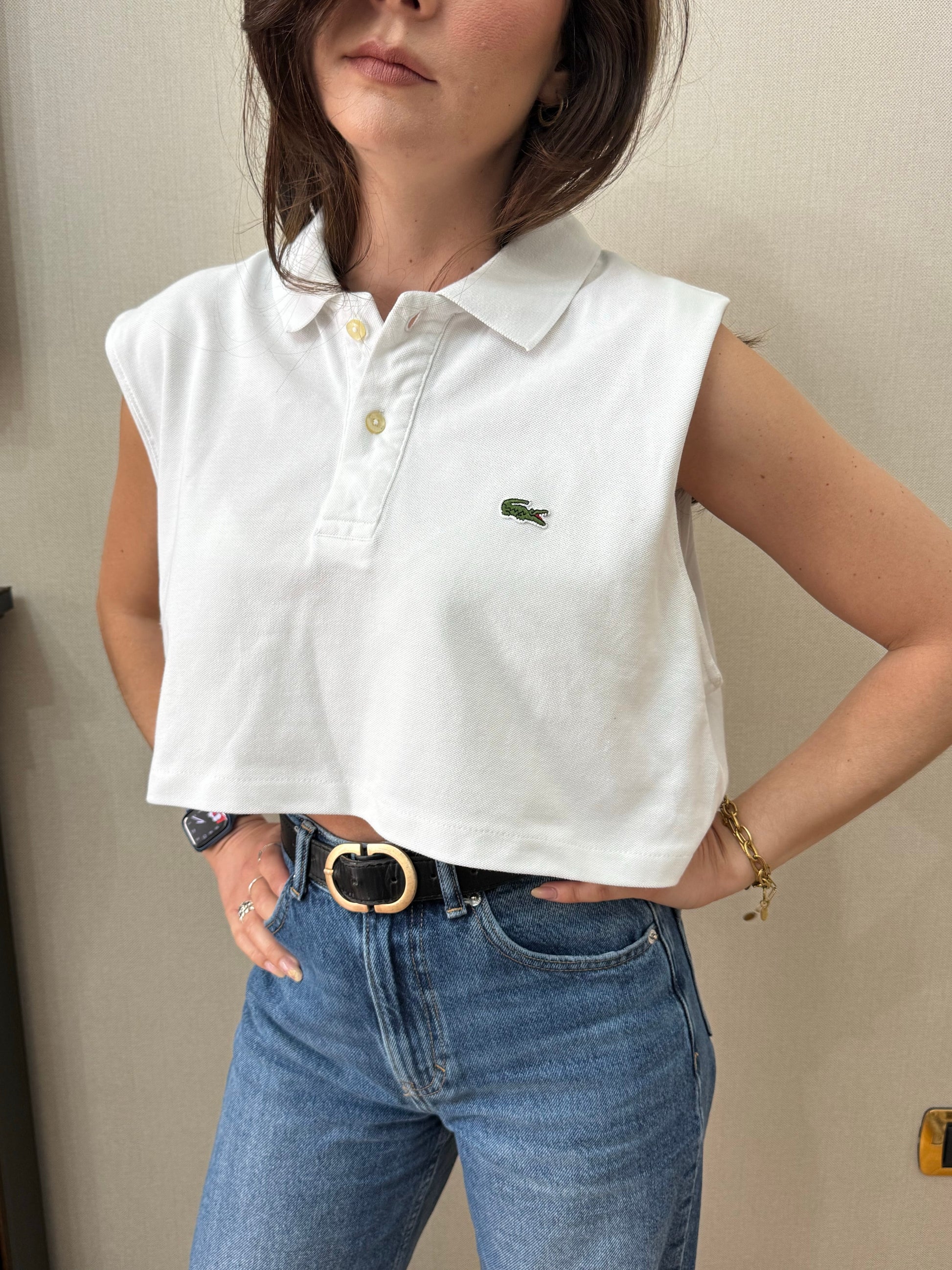 Crop Polo Vintage Lacoste (Taglia Unica)