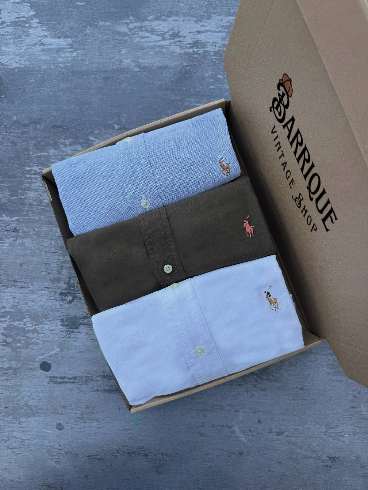Mystery box con 3 camicie Ralph Lauren vintage originali nella scatola Barrique Vintage Shop